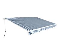 vidaXL Folding Awning Manual Operated 450 cm Blue/White