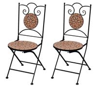 vidaXL Folding Bistro Chairs 2 pcs Ceramic Terracotta