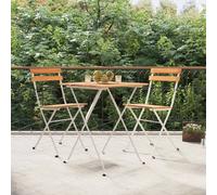 vidaXL Folding Bistro Chairs 2 pcs Solid Wood Acacia and Steel