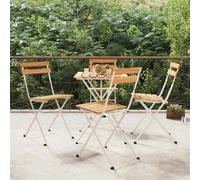 vidaXL Folding Bistro Chairs 4 pcs Solid Wood Acacia and Steel UK HOT