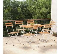 vidaXL Folding Bistro Chairs 6 pcs Solid Wood Acacia and Steel