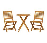 vidaXL Folding Bistro Set 3 Piece Outdoor Table and Chair Solid Wood Acacia