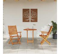 vidaXL Folding Bistro Set Folding 3 pcs Brown Solid Acacia Wood