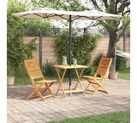 vidaXL Folding Bistro Set Folding 3 pcs Brown Solid Acacia Wood