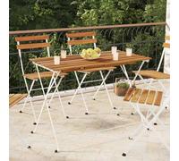 vidaXL Folding Bistro Table 100x54x71 cm Solid Wood Acacia and Steel UK HOT