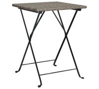 vidaXL Folding Bistro Table Grey 55x54x71 cm Poly Rattan Picnic Dining Table