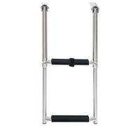 vidaXL Folding Boarding Ladder 2-step Durable Stable Swimming Pool Mounting Platform Foldable Telescopic Boat Ladder Stainless Steel