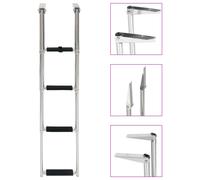 vidaXL Folding Boarding Ladder 4-step Stainless Steel
