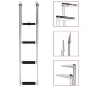 vidaXL Folding Boarding Ladder 4-step Stainless Steel UK HOT