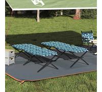 vidaXL Folding Camping Bed 2 pcs Forest 210 x 80 x 46 cm Oxford fabric