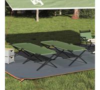vidaXL Folding Camping Bed 2 pcs Green 210 x 80 x 46 cm Oxford fabric