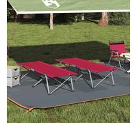 vidaXL Folding Camping Bed 2 pcs Red 62 x 194 x 42 cm Oxford fabric