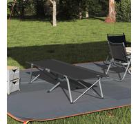 vidaXL Folding Camping Bed Black 194 x 62.5 x 42.5 cm Oxford and Steel