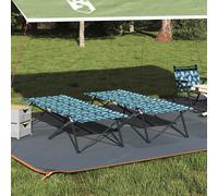 vidaXL Folding Camping Bed Folding 2 pcs Leaf pattern 206 x 76 x 74 cm