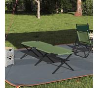 vidaXL Folding Camping Bed Folding Manual Amy yellow Oxford fabric