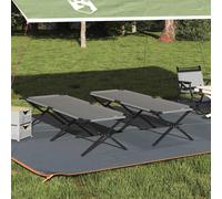 vidaXL Folding Camping Bed Folding Manual Grey Oxford fabric
