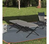 vidaXL Folding Camping Bed Folding Manual Grey Oxford fabric