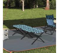 vidaXL Folding Camping Bed Folding Manual Leaf pattern Oxford fabric