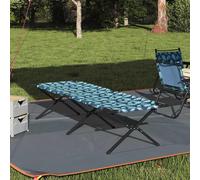 vidaXL Folding Camping Bed Folding Manual Leaf pattern Oxford fabric