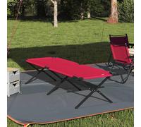 vidaXL Folding Camping Bed Folding Manual Red Oxford fabric