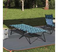 vidaXL Folding Camping Bed Leaf pattern 206 x 76 x 74 cm Oxford fabric