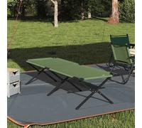 vidaXL Folding Camping Bed Manual Green 210 x 80 x 46 cm Oxford fabric