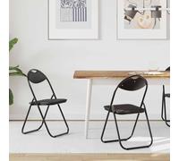 vidaXL Folding Chair 2 pcs Black 48 x 43.5 x 81 cm Faux Leather