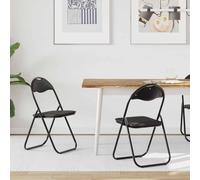 vidaXL Folding Chair 2 pcs Black 48 x 43.5 x 81 cm Faux Leather
