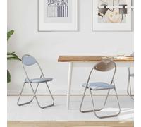 vidaXL Folding Chair 2 pcs Grey 48 x 43.5 x 81 cm Faux Leather