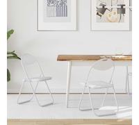 vidaXL Folding Chair 2 pcs White 48 x 43.5 x 81 cm Faux Leather