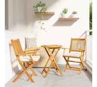 vidaXL Folding Chair 2 pcs White 49 x 57.5 x 92cm Solid Acacia wood