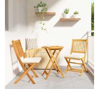 vidaXL Folding Chair 2 pcs White 49 x 57.5 x 92cm Solid Acacia wood