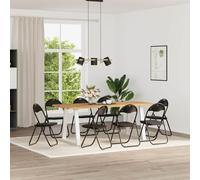 vidaXL Folding Chair 8 pcs Black 48 x 43.5 x 81 cm Faux Leather