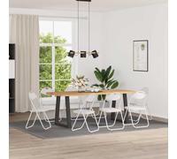 vidaXL Folding Chair 8 pcs White 48 x 43.5 x 81 cm Faux Leather