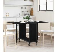 VidaXL Folding Dining Table With Castors 130 X 80 X 76.5 Cm Black Oak