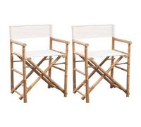 vidaXL Folding Director's Chair 2 pcs Bamboo and Canvas UK HOT