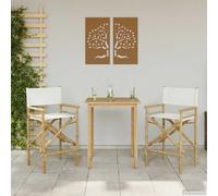 vidaXL Folding Director's Chair 2 pcs Natural Bamboo