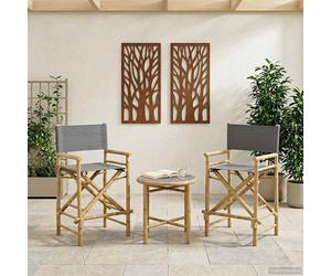 vidaXL Folding Director's Chair 2 pcs Natural Bamboo