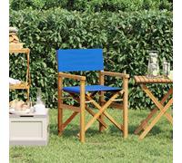 vidaXL Folding Director's Chair Blue Solid Wood Teak