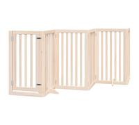 vidaXL Folding Dog Gate 9 Panels Poplar Wood 450 cm, Pet Gate, Safety Door for Dogs, Safety Dog Gate