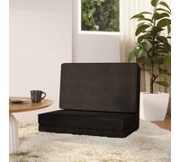 vidaXL Folding Floor Chair Black Fabric