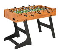 vidaXL Folding Football Table in Light Brown, Professional Size with 11x2 Players, Robust MDF and Steel Rods, Suitable for One-on-One and Group Play, Foldable for Easy Storage