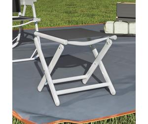 Vidaxl Folding Footrest Black And Silver Textilene And Aluminium