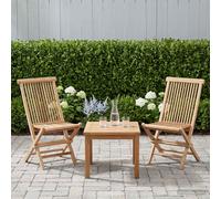 VidaXL Folding Garden Chair 2 Pcs Natural Solid Teak Wood