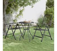 vidaXL Folding Garden Chairs 2 pcs Expanded Metal Mesh Anthracite