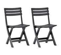 Folding Garden Chairs 2 pcs Plastic Anthracite