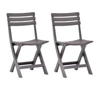 Vidaxl Folding Garden Chairs 2 Pcs Plastic Mocha