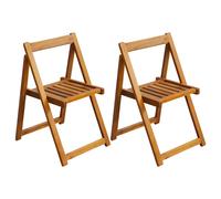 vidaXL Folding Garden Chairs 2 pcs Solid Acacia Wood