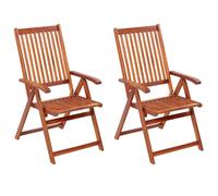 vidaXL 2x Outdoor Dining Chairs Acacia Wood Garden Patio Dinner Furniture Seat