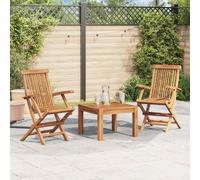 vidaXL Folding Garden Chairs 2 pcs Solid Teak Wood